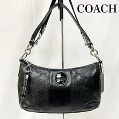 コーチ ハンドバッグ ショルダーバッグ シグネチャー 2way ブラック ロゴ刺繍 F15141 レディース - ISItems【USED】【古着】【中古】50153767