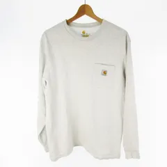 カーハート carhartt ハイチ製 ロンTシャツ K126 ポケット クルーネック ロゴ ミックスグレー ORIGINAL FIT M 00’S トップス