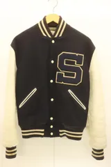 【中古】 catchball メンズスタジャン 38 スタジャン catchball 38 紺 ネイビー アイボリー ワッペン