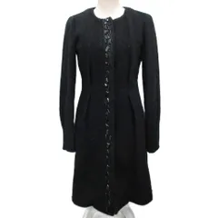 ダイアンフォンファステンバーグ DIANE von FURSTENBERG ノーカラーコート ロング丈 ビジュー アルパカ混 ウール 4 黒 ブラック 404-252004のサムネイル