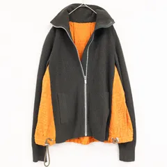 ◎sacai サカイ × reyn spooner レインスプーナー　ニットトップス　切替　ジャガード　ハイネック　フロントジップ　グリーン　オレンジ　レディース　a00959のサムネイル