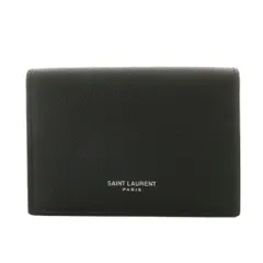 サンローラン パリ SAINT LAURENT PARIS カードケース 名刺入れ ロゴ レザー 黒 ブラック /AN3 ☆AA★のサムネイル