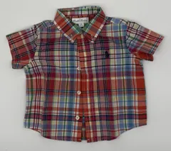 【新入荷!!】☆セット割対応☆ ラルフローレン ベビー 半袖 チェック シャツ 60cm （1992）