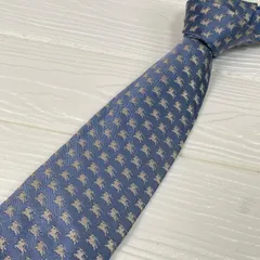 BURBERRY LONDON  ネクタイ　ホースロゴ　シルク100%　総柄　ブルー　メンズ イタリア製
