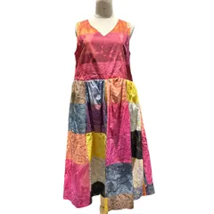 tricot COMME des GARCONS(トリココムデギャルソン) 14AW 異素材 転写 ノースリーブ ワンピース TN-O007 M マルチカラー AD2014