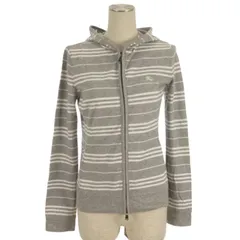 バーバリー ロンドン BURBERRY LONDON ジップ パーカー ボーダー ライトグレー 1のサムネイル