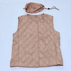 UNIQLO パフテックキルティングベスト/ウォームパデッド ベージュ M