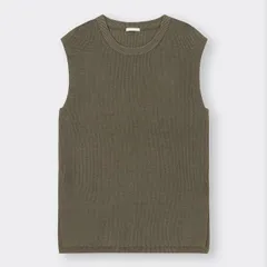GU フレンチスリーブセーター オリーブ M