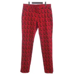 プーマ PUMA 美品 テーパード パンツ 総柄 923198 赤 レッド 黒 ブラック 91 ■ECT