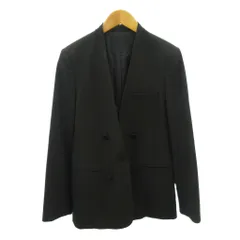チノ CINOH ノーカラージャケット ストレッチ 36 黒 ブラック 0216のサムネイル