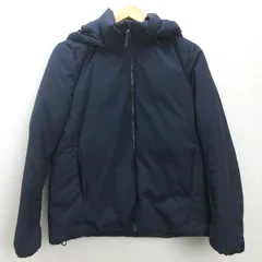 t■ユニクロ/UNIQLO ハイブリッドダウンパーカ■紺【 レディースL 】LADIES/19【中古】