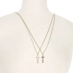 ディースクエアード DSQUARED2 23AW Jesus クロスモチーフ 2連 ネックレス アクセサリー UNI シルバー 銀 S82NE0001 国内正規のサムネイル