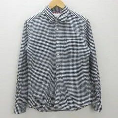 g■ナノユニバース/nano universe 長袖シャツ/ギンガムチェック柄【L】黒白/men's/79【中古】■