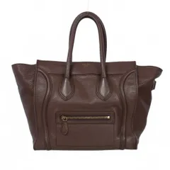 セリーヌ CELINE ラゲージ ミニショッパー ハンドバッグ グレインカーフレザー ダークブラウン 茶