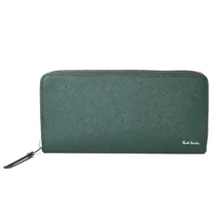 新品 [ポールスミス] ラッピング済 財布 長財布 ラウンドファスナー ケアクロス付き ブライトストライププラー 小銭入れ 牛革 革 レザー 553423 P917 (03.グリーン 名入れなし)