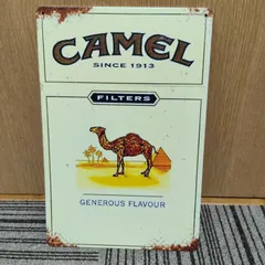 ブリキ看板　タバコ看板「キャメル」　煙草　レトロ看板　インテリア　ブリキプレート