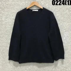 ザラ ブラック Vネック ニット セーター s