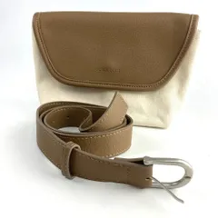 新品 CROCODILE クロコダイル キャンバス ベルト付き バッグ ブラウン