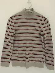 レディース トミーヒルフィガー ストライプ タートルネック コットン ニット S (55半まで)