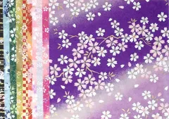 15cm 友禅和紙 桜柄の千代紙 10柄入 手染め 特撰 Bセット 和紙かわ澄