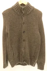 【中古】 zanone メンズカーディガン 48 スタンドカラ―カーディガン zanone 48 茶 ブラウン 無地