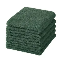 （まとめ） フェイスタオルカーキ 1パック（5枚） 〔×5セット〕