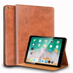 Gexmil ケース iPad 10.2 インチ,9/8/7世代通用 (2021/2020/2019)高級レザー製 耐衝撃性 軽量 防指紋 防滑,オートスリープ/ウェイク,アジャスタブルスタンド,ブラウン