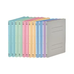 （まとめ） TANOSEEフラットファイルE（エコノミー） A4タテ 150枚収容 背幅18mm 7色アソートパック 1パック（12冊） 〔×10セット〕
