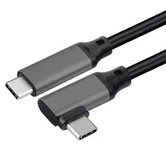 USB 3.2 Type C ケーブル L字 (2m, グレー)LpoieJun.J 【20Gbps転送 100w急速充電 4K@60Hz映像出力 PD3.0/QC3.0対応 】タイプc ケーブル MacBook/MacBook Pro/iPad P ...