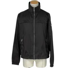 プラダ PRADA ロゴプレート ナイロンジャケット ジップアップ ジャンパー アウター ナイロンジャケット ネロ(ブラック) メンズ 【中古】