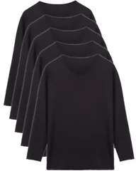 【即日発送】長袖 9分袖 メンズ vネック 肌着 インナーシャツ 5枚組 洗濯ネット付き