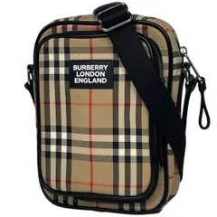 バーバリー BURBERRY チェック柄 ショルダーバッグ ヴィンテージチェック クロスボディバッグ ショルダーバッグ キャンバス ベージュ ブラック 8023381 レディース 【中古】