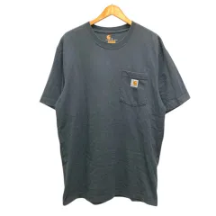 カーハート carhartt Tシャツ クルーネック コットン ワンポイントロゴ 半袖 M 紺 ネイビー