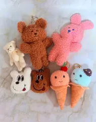 ぬいぐるみキーホルダーコレクション (クマ/うさぎ/アイスクリーム) 7種セット