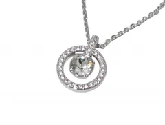 新品同様 スワロフスキー ネックレス ラインストーン サークル パヴェ 大きめ 取り巻き シルバー クリスタル アクセサリー 1039065 SWAROVSKI 