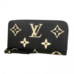 ルイ・ヴィトン(Louis Vuitton) ルイ・ヴィトン 長財布 モノグラム・アンプラント バイカラー ジッピーウォレット M80481 ブラック ベージュレディース