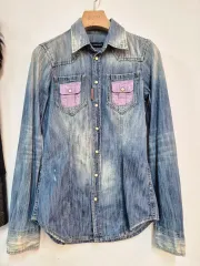 DSQUARED2 デニム シャツ パープルPOINT 38サイズ