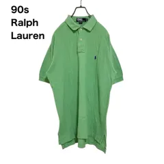 【ロゴ刺繍】ラルフローレン　半袖ポロシャツ　ワンポイント　黄緑　M