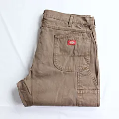 USディッキーズ ダック地 ペインターパンツ ブラウン W42(ウエスト108cm) ビッグシルエット ワークパンツ