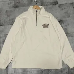 【美品】J.PRESS ハーフジップ スウェット L アイボリー 刺繍ロゴ プリント 綿100% ジェイプレス トレーナー