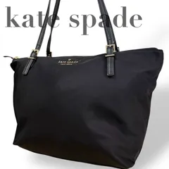 ☆★kate spade　ケイトスペード★トートバッグ　肩掛け　ロゴ　ブラック　レディース　A4サイズ収納可能　大きめ　シンプル　ナイロン　軽量★♯2241