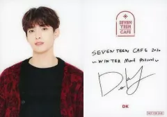 【中古】コレクションカード(男性) SEVENTEEN/DK(ドギョム)/裏面印刷サイン入り/「SEVENTEEN CAFE 2020 ～WINTER Meat Festival～」事前予約特典カフェオリジナルカード