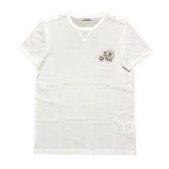 新品同様〕MONCLER ダブルロゴ ワッペン Tシャツ ホワイト 4S351 