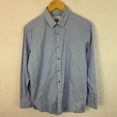 Calvin Klein カルバンクライン 長袖シャツ 無地 ライトブルー Mサイズ メンズ 古着 クラシック シンプル