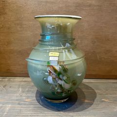 花瓶 フラワーベース マーブル レトロ ヴィンテージ 昭和 ガラス