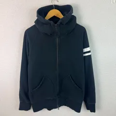 MOMOTARO JEANS 桃太郎ジーンズ フルジップ スウェット パーカー ストライプ ブラック XLサイズ メンズ 古着 ストリート アメカジのサムネイル