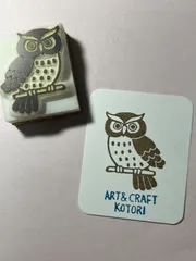 消しゴムはんこ　フクロウ　ミミズク