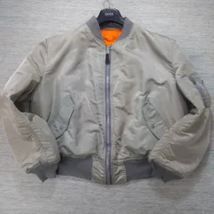 【美品】ALPHA MA-1 USA製 ミリタリーリバーシブルブルゾン XLサイズ XXL相当 シルバーxオレンジ ロゴ 80s 90s ナイロン 中綿フライトジャケット