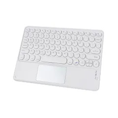 Bluetooth キーボード ipad タブレット用 タッチパッド付き USB充電 薄型 小型 コンパクト 軽量 可愛い windows/ios/android対応 (ホワイト)