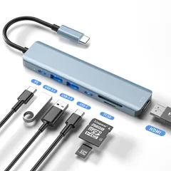Cipoku USB-C ハブ 7-in-1 type-c ハブ 4k hdmi マルチポート usb hub 5Gbps超高速データ転送用 変換アダプタ 急速PD充電 TF/SDカードリーダー MacBook Pro/MacBook Air/iPa ...